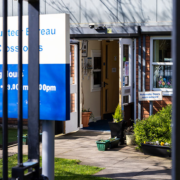 Exterior view from the gate of Eastwood Volunteer Bureau & Food Bank