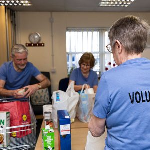 Some of our Food Bank Volunteers packing food parcels